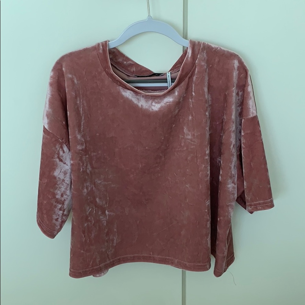 Urban Outfitters Pink Velvet Top Size S-P